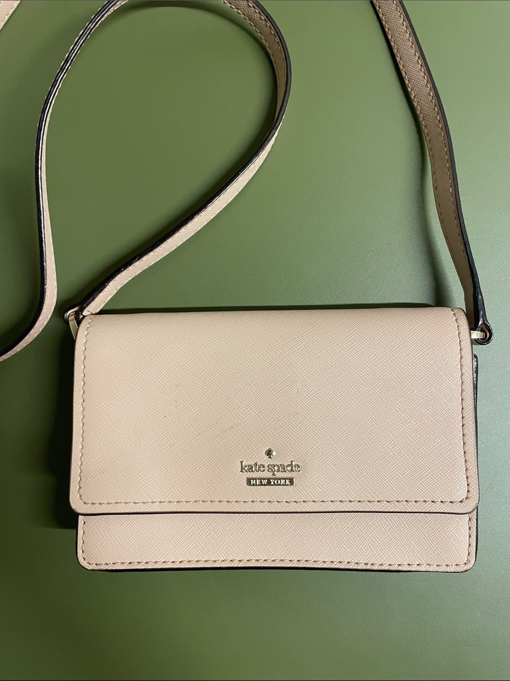 kate spade Blush Pink Leather Crossbody with Gold Logo